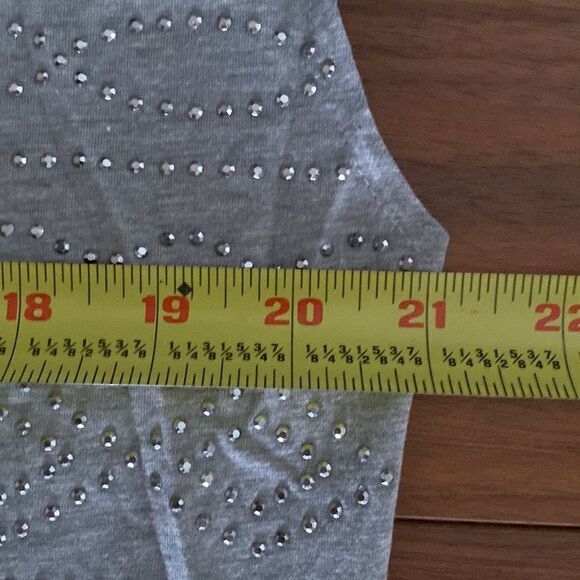 Banana Republic gray cotton blend beaded top size L - Picture 11 of 12